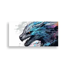 GENERICO - Pintura De Pared Moderna Dragón En Tonos Pastel 160x80cm.