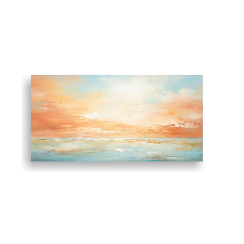 GENERICO - Cuadro Abstracto Mar Y Cielo Con Colores Naranjas 160x80cm