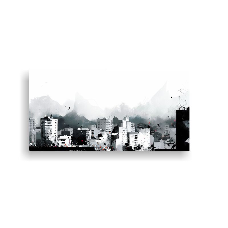 GENERICO - Pinturas En Blanco Y Negro De Santiago En Chile As 160x80cm