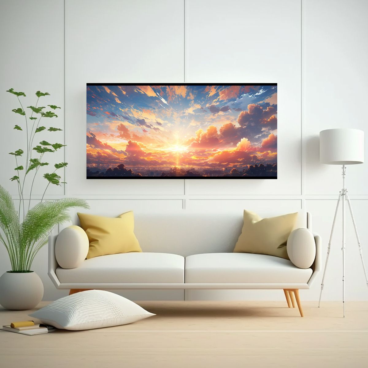 GENERICO - Pinturas Abstractas Dormitorio Amaneceres Y Atard 160x80cm