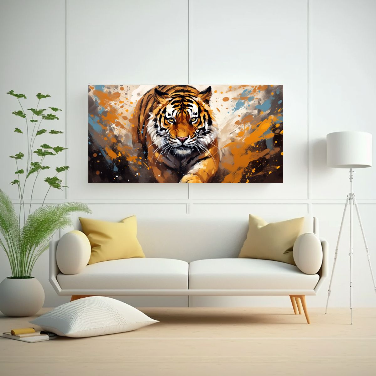 GENERICO - Cuadro Calidos Clasico Tigre En Tonos Marrón Y D 160x80cm