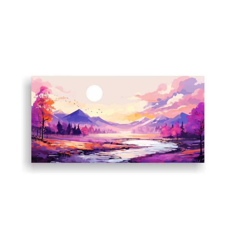 GENERICO - Pinturas De Paisajes De Otoño Con Colores Morados 160x80cm