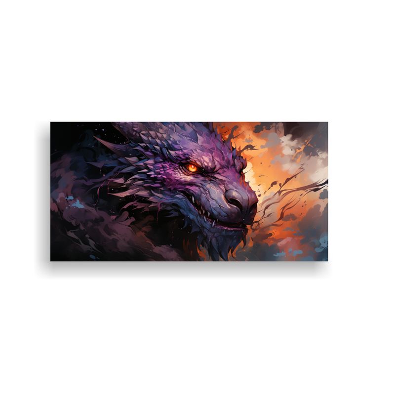 GENERICO - Cuadro Moderno Estilo Dragón En Tonos Marrón Y M 160x80cm