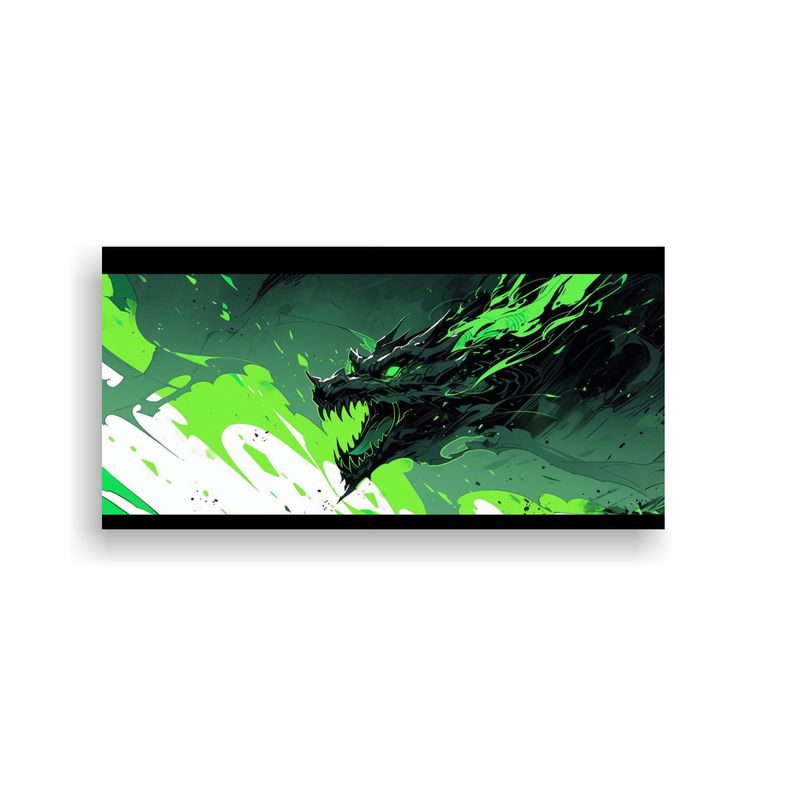 GENERICO - Pintura De Pared Dragón Verde Y Negro Neonoir Atm 160x80cm