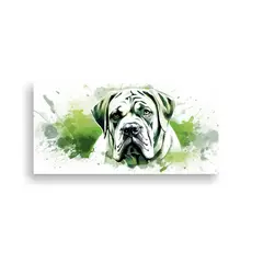 GENERICO - Cuadro Neo Pop Art Mastín En Verde Y Blanco Para 160x80cm