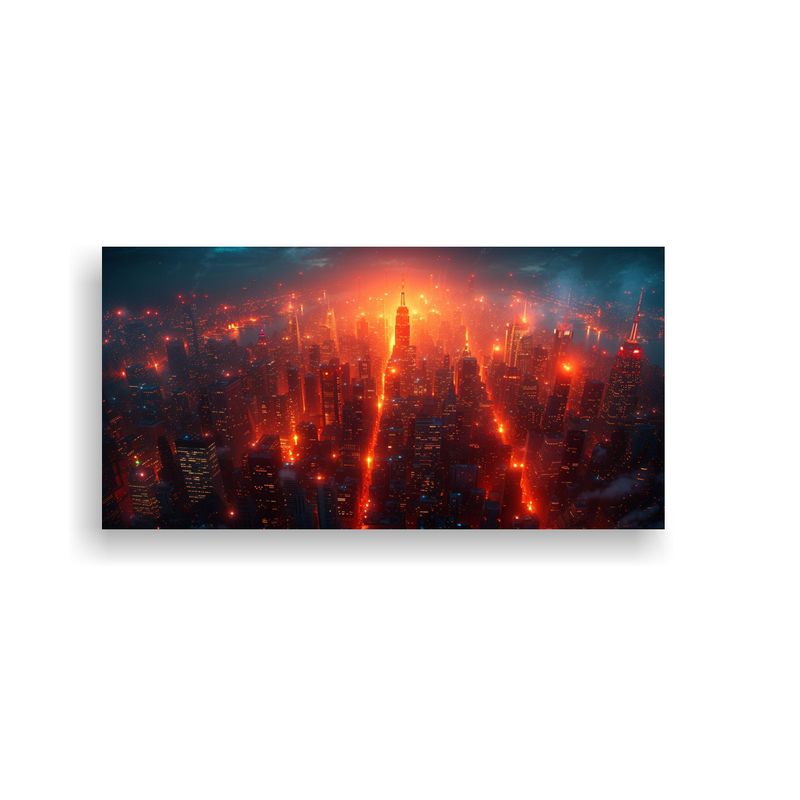 GENERICO - Pintura Decorativa De La Ciudad De NY De Noche Des 160x80cm