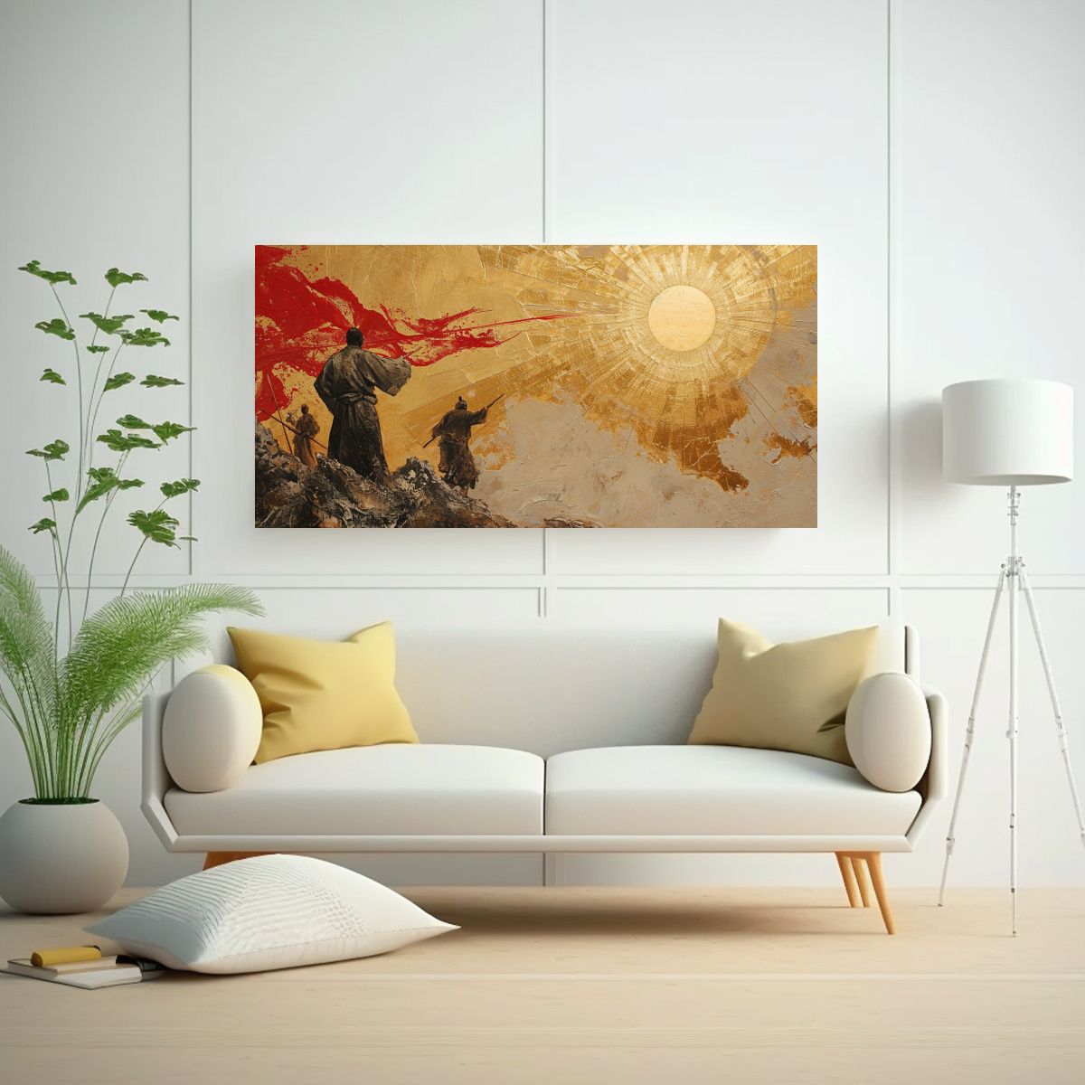 GENERICO - Pintura Clásica Con Figura De Anciano Y Sol Arte 160x80cm