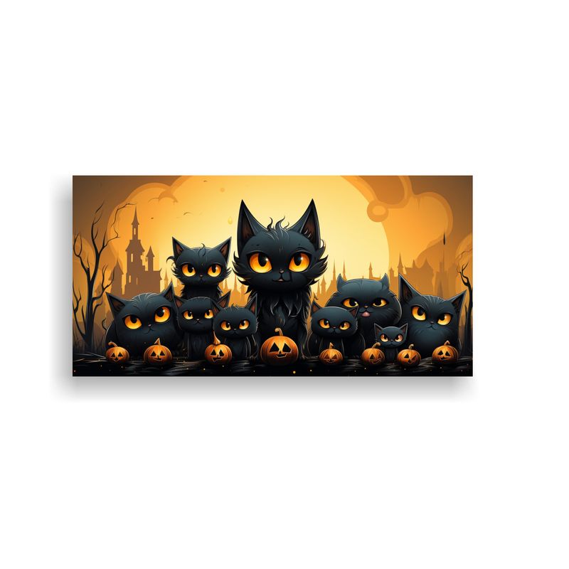 GENERICO - Cuadro Espectacular Elegancia Diseño De Gato Neg 160x80cm