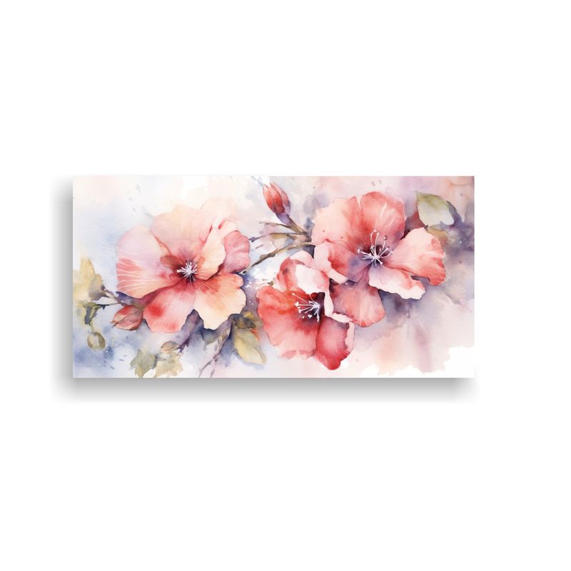 GENERICO - Pintura Floral En Acuarela En Lienzo Creatividad  160x80cm
