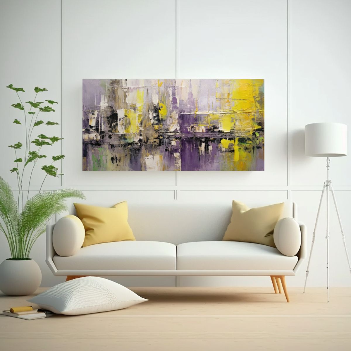 GENERICO - Pintura Acrílica Abstracta Estilo Goteo Con Espec 160x80cm