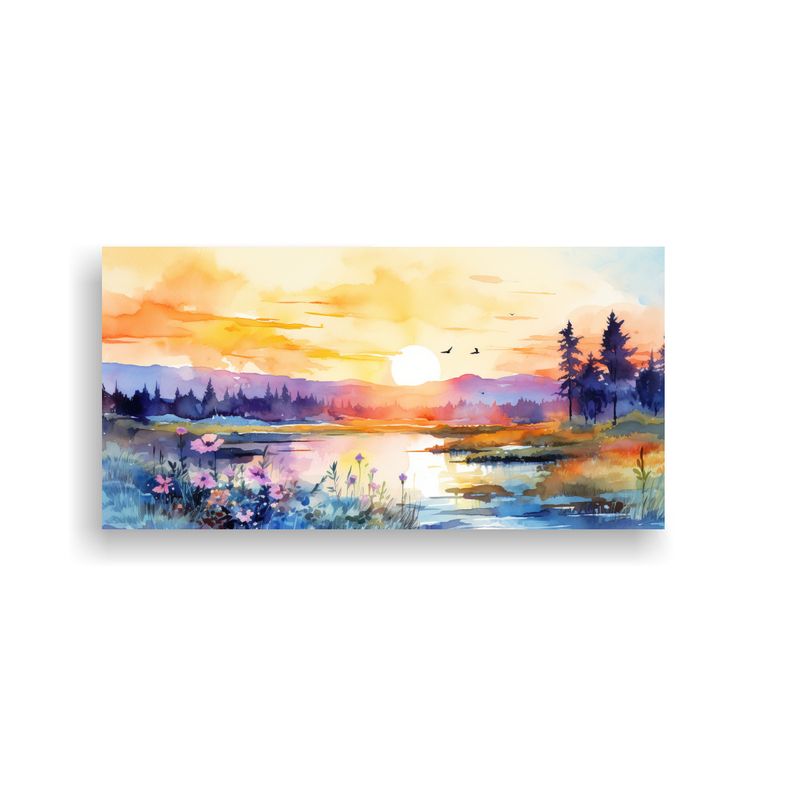GENERICO - Paisaje Verano Acuarelas Colores Neo Poética 160x80cm