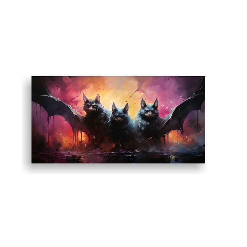 GENERICO - Tela En Bastidor Decorativo Ambiente A Bats Estilo 160x80cm