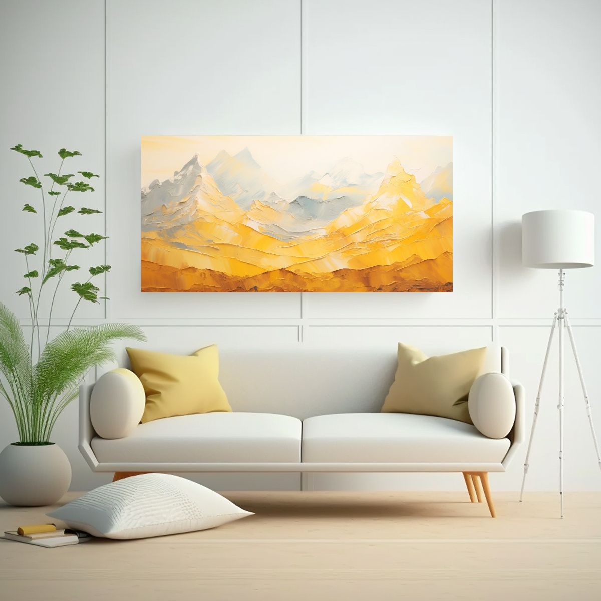 GENERICO - Pintura Decorativa De Montañas Famosas Con Tonos  160x80cm