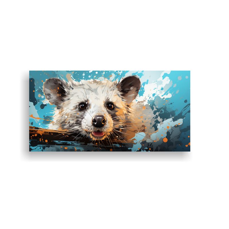 GENERICO - Cuadro Horizontal Económico Opossum En Azul Tinta 160x80cm