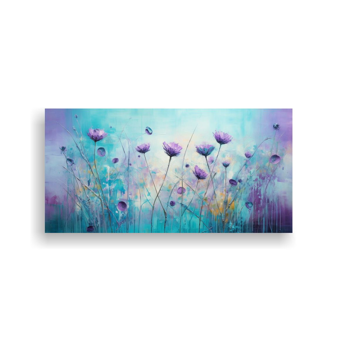 GENERICO - Cuadro Expresión Intenso Flores Diente León Púr 160x80cm