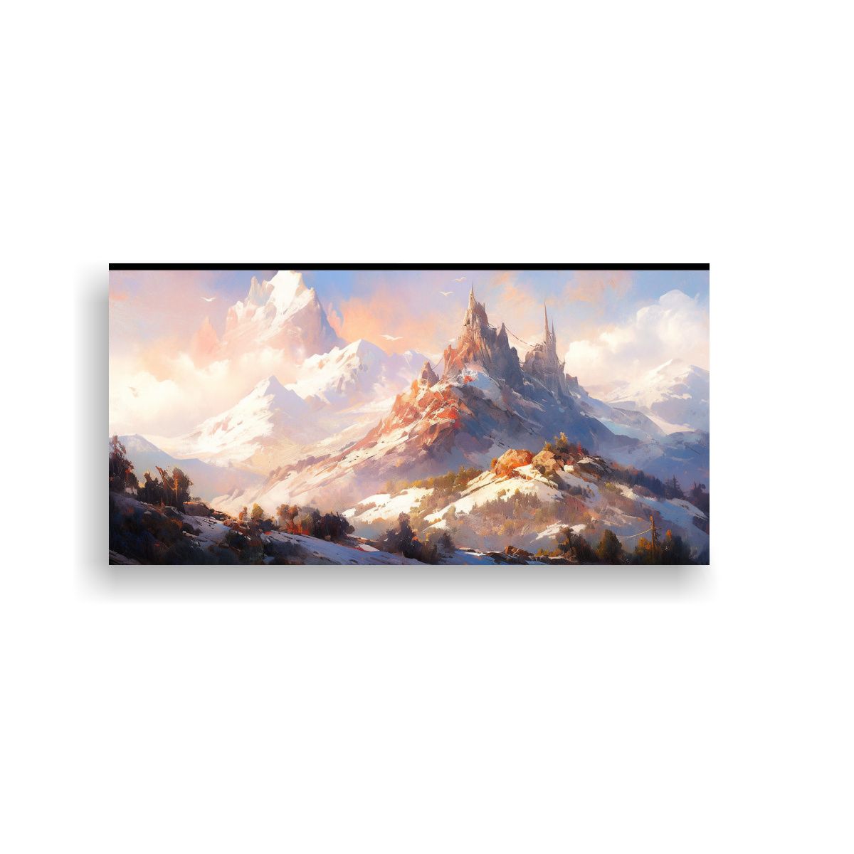 GENERICO - Pintura Abstracta De Colores En Las Montañas Neva 160x80cm