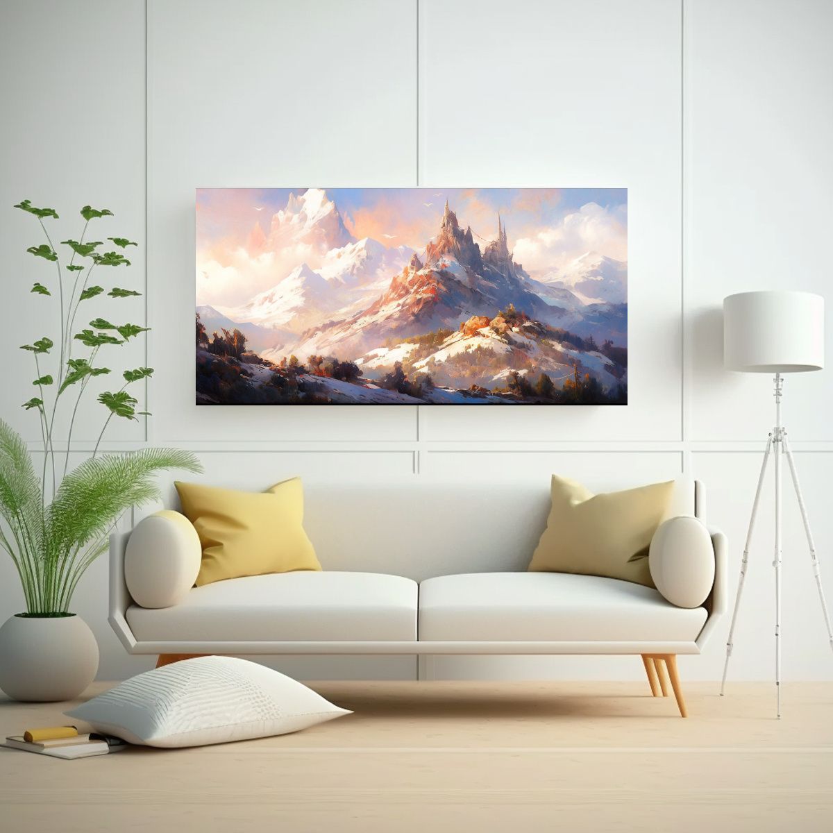 GENERICO - Pintura Abstracta De Colores En Las Montañas Neva 160x80cm