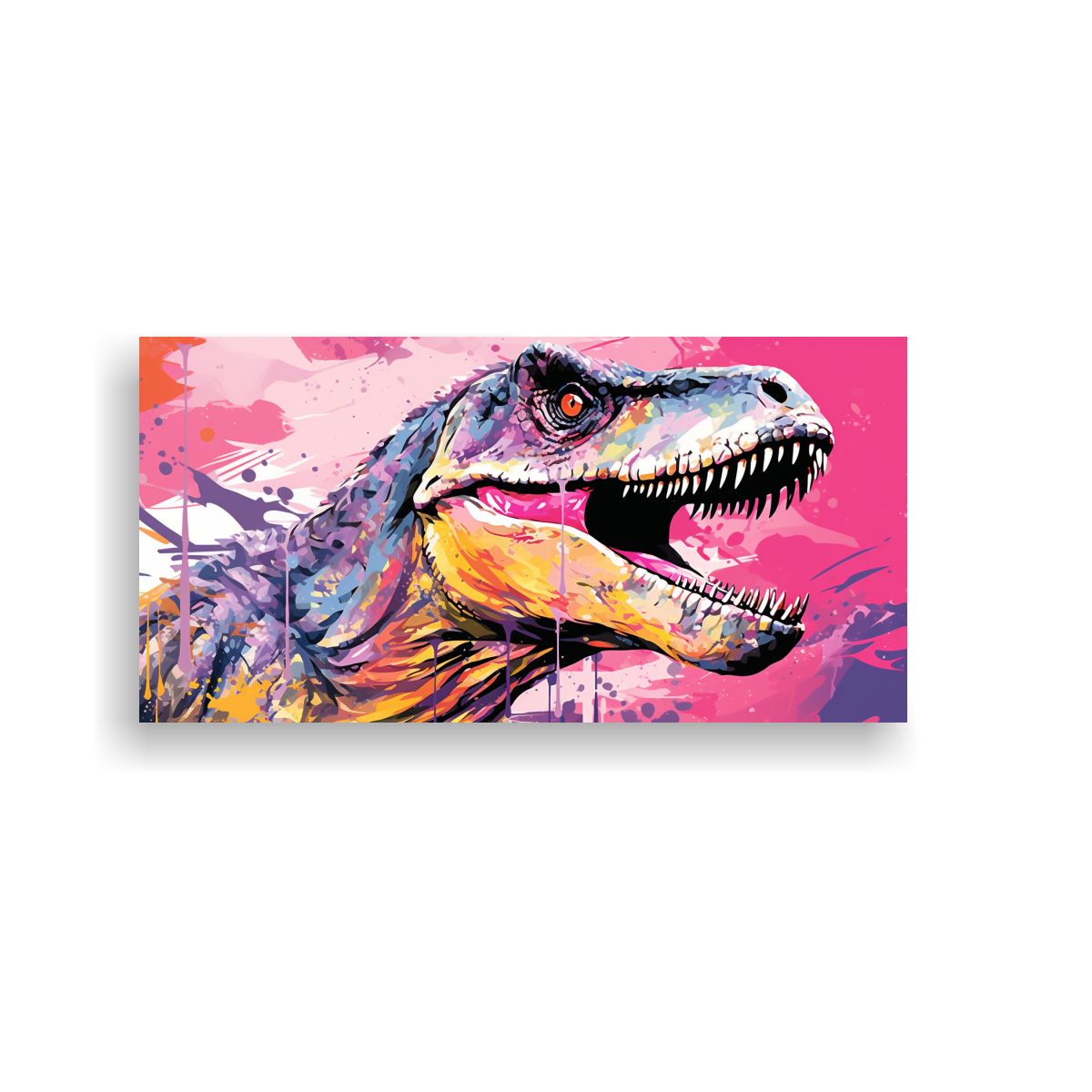 GENERICO - Pintura Decorativa De Velociraptor En Colores Deli 160x80cm