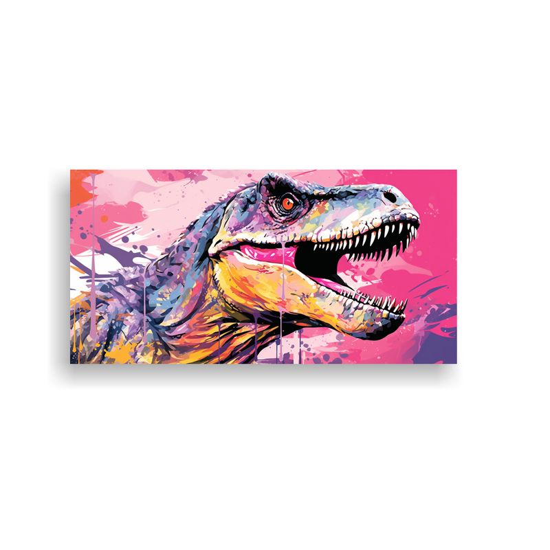 GENERICO - Pintura Decorativa De Velociraptor En Colores Deli 160x80cm