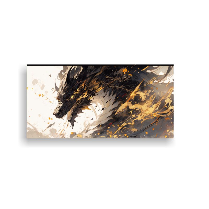 GENERICO - Pintura De Pared Dragón En Acuarelas Y Colores D 160x80cm
