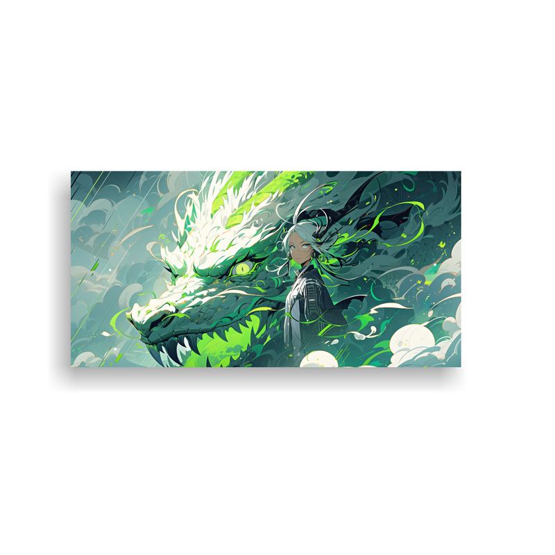 GENERICO - Pintura Decorativa Dragón En Vibrantes Colores N 160x80cm