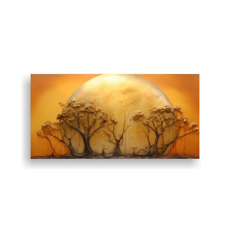 GENERICO - Cuadro Colores Brillante Árbol Bronce Con Tronco 160x80cm