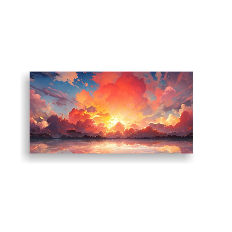 GENERICO - Pintura Lienzo Espacio Amanecer Y Atardecer Arcoí 160x80cm