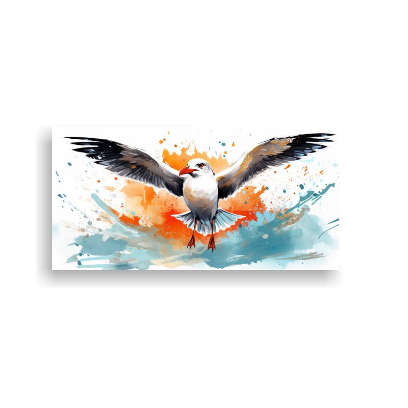 GENERICO - Cuadro Diseño Gama De Colores Una Gaviota En Acu 160x80cm