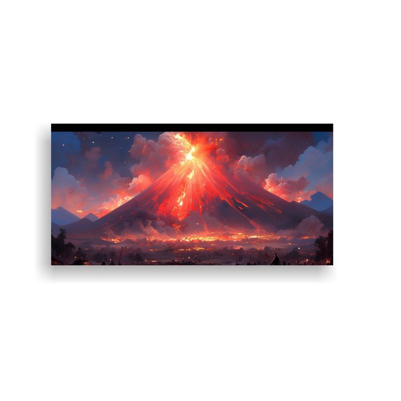 GENERICO - Cuadro Fotografía Esquema Volcán Colores Vibrant 160x80cm