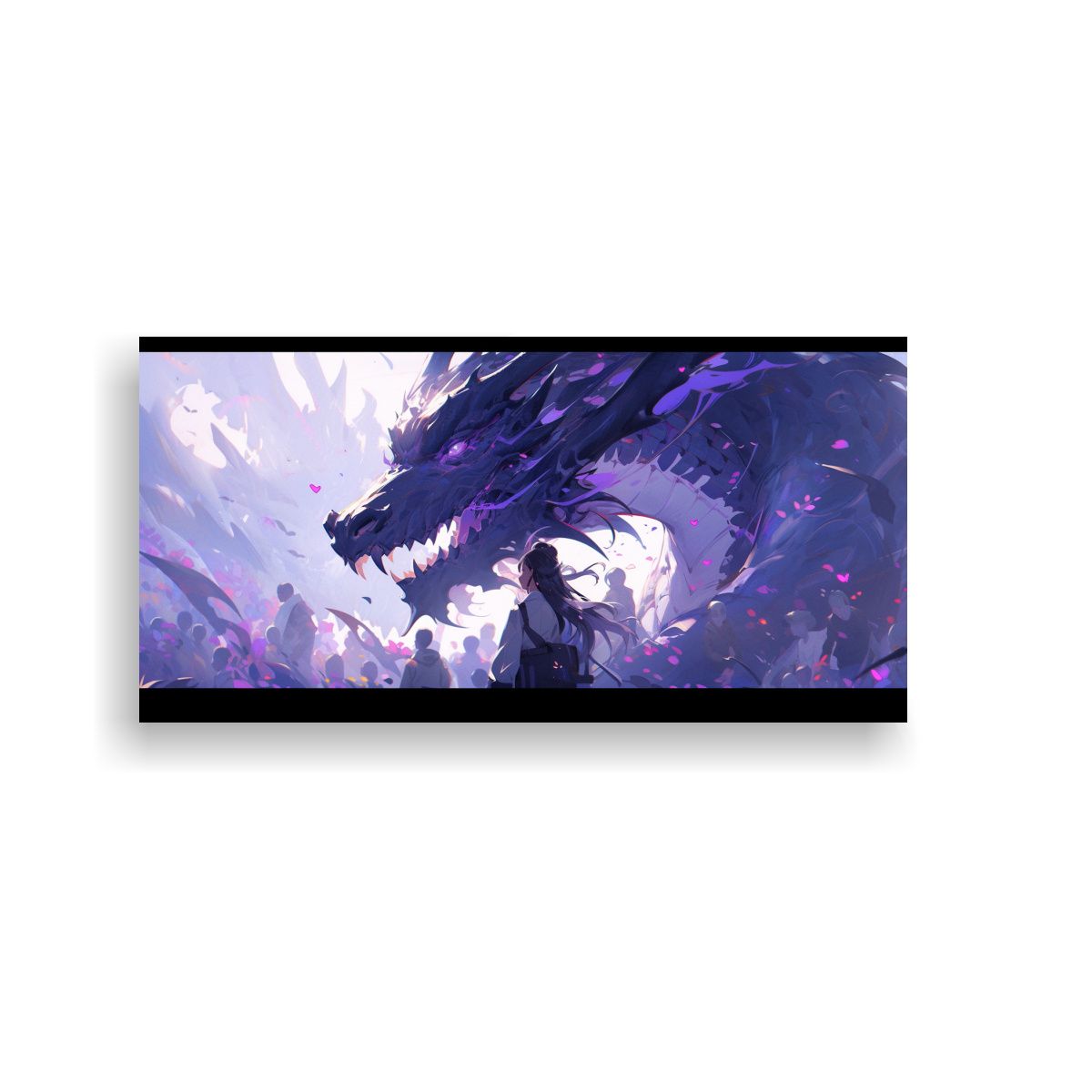 GENERICO - Cuadro Alegre Con Dragón En Tonos Morados Atmosf 160x80cm