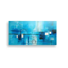 GENERICO - Cuadros Abstractos Azul Turquesa Para Decorar Con 160x80cm