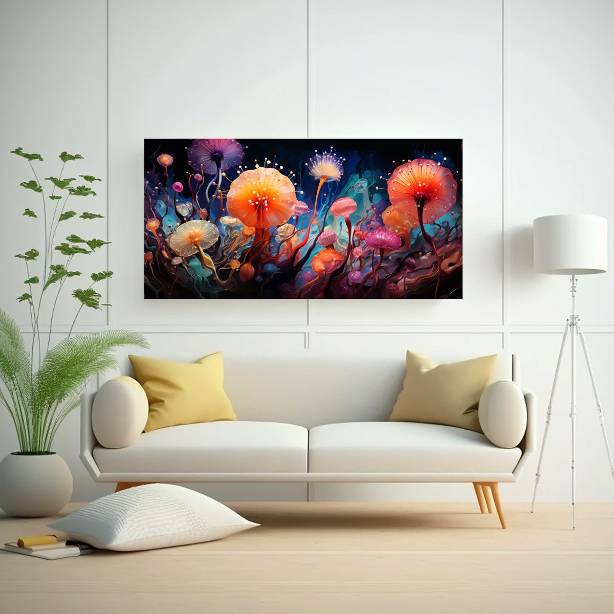 GENERICO - Cuadro Patron Intenso De Erizos De Mar En Estilo P 160x80cm