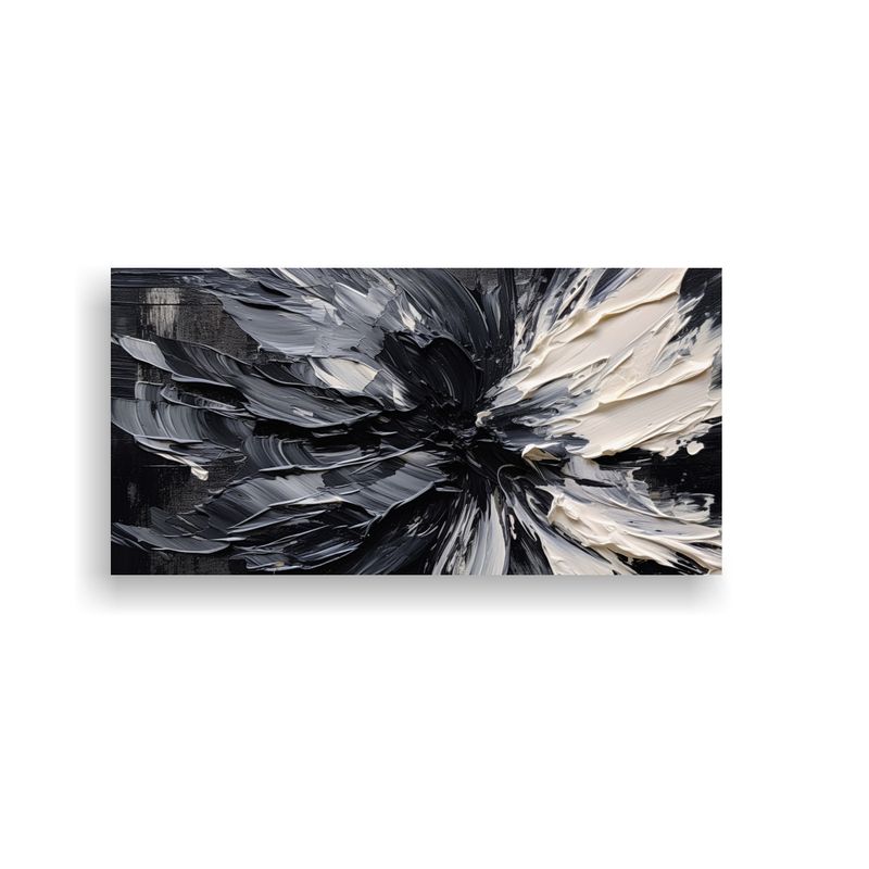 GENERICO - Pintura Acuarela Abstracta Con Flores Negras Para  160x80cm