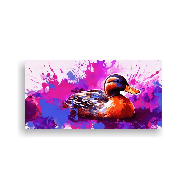 GENERICO - Pintura Moderna De Patos En Colores Púrpura Y Roj 160x80cm