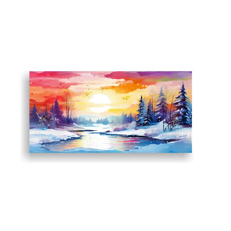 GENERICO - Paisaje Invernal De Temporada Con Colores Vibrante 160x80cm