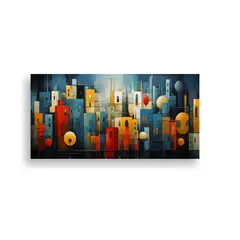 GENERICO - Cuadros Abstractos Modernos De Ciudades Para Cocin 160x80cm