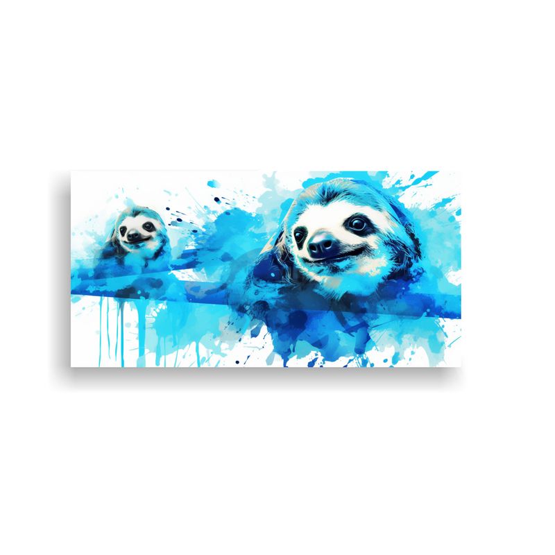 GENERICO - Cuadros De Lienzo Moderno A Sloths En Colores Acua 160x80cm