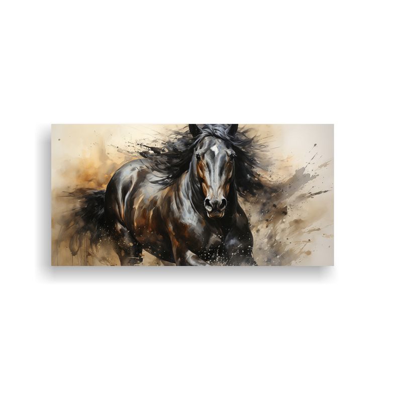 GENERICO - Pintura Vanguardia Dormitorio Caballo Frisón Acua 160x80cm