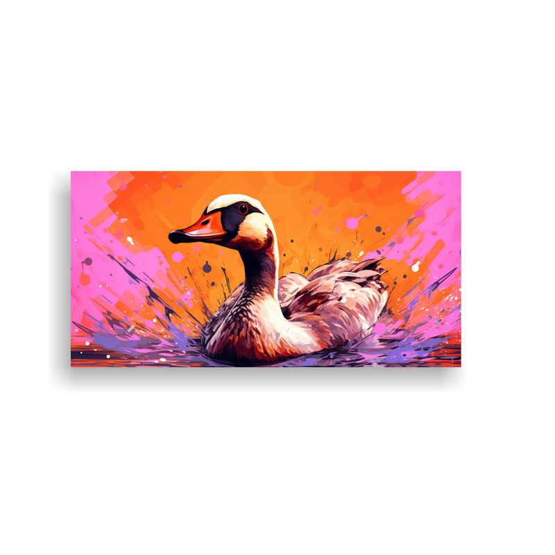 GENERICO - Lienzo De Diseño Calma Con Gansos En Colores Nara 160x80cm