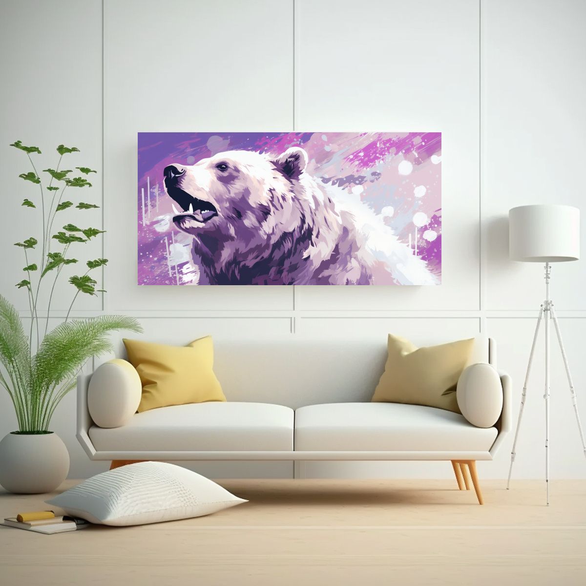 GENERICO - Pintura Decorativa Composición Impresa De Oso Pa 160x80cm
