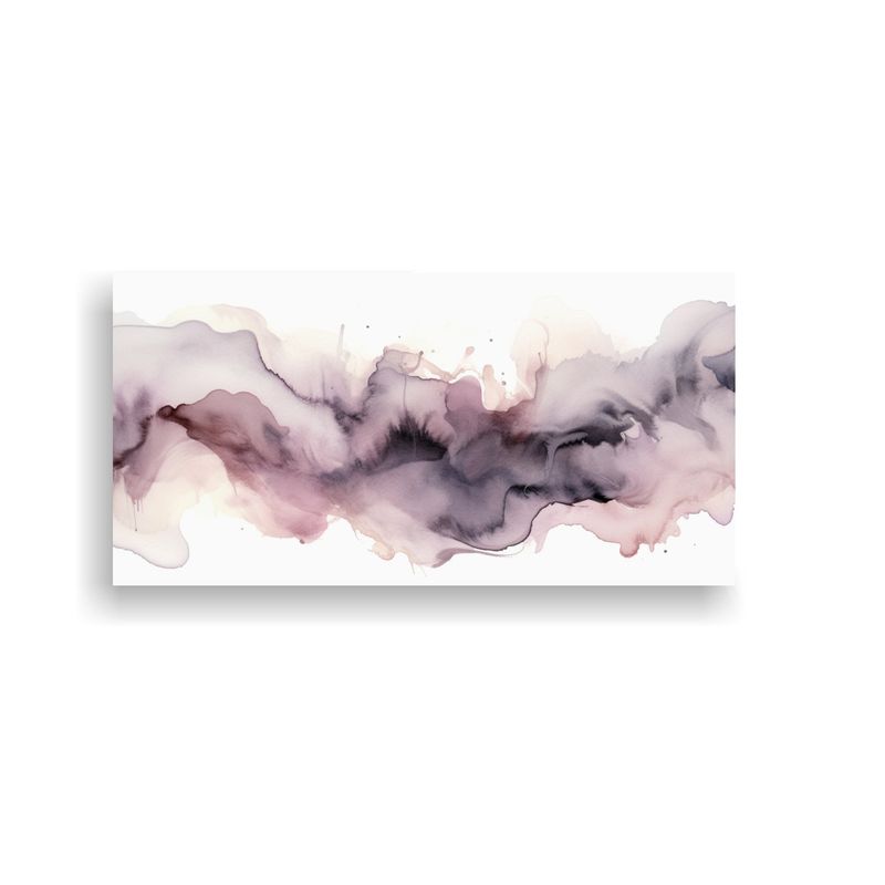GENERICO - Pintura Abstracta En Gris Y Malva Con Textura Acua 160x80cm