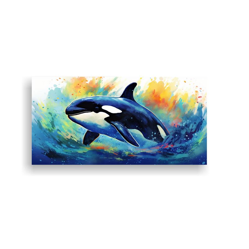 GENERICO - Cuadro Orca En Colores Azul Marino Y Blanco Leche  160x80cm