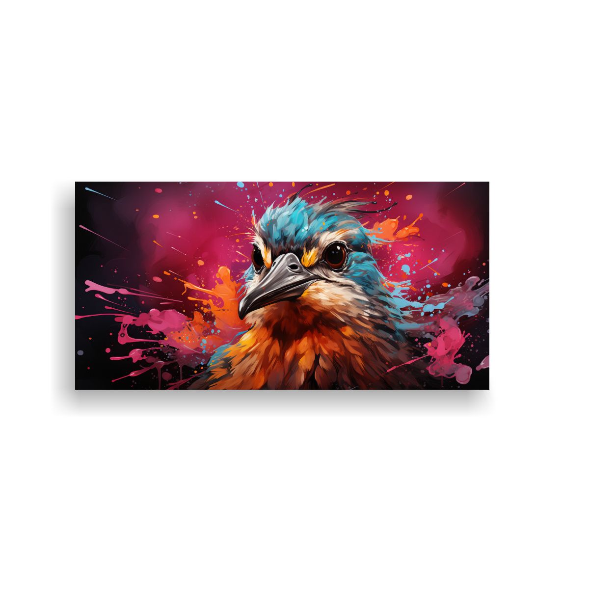 GENERICO - Cuadro Decorativo Neo Pop Art Pinguino En Tinta Y  160x80cm