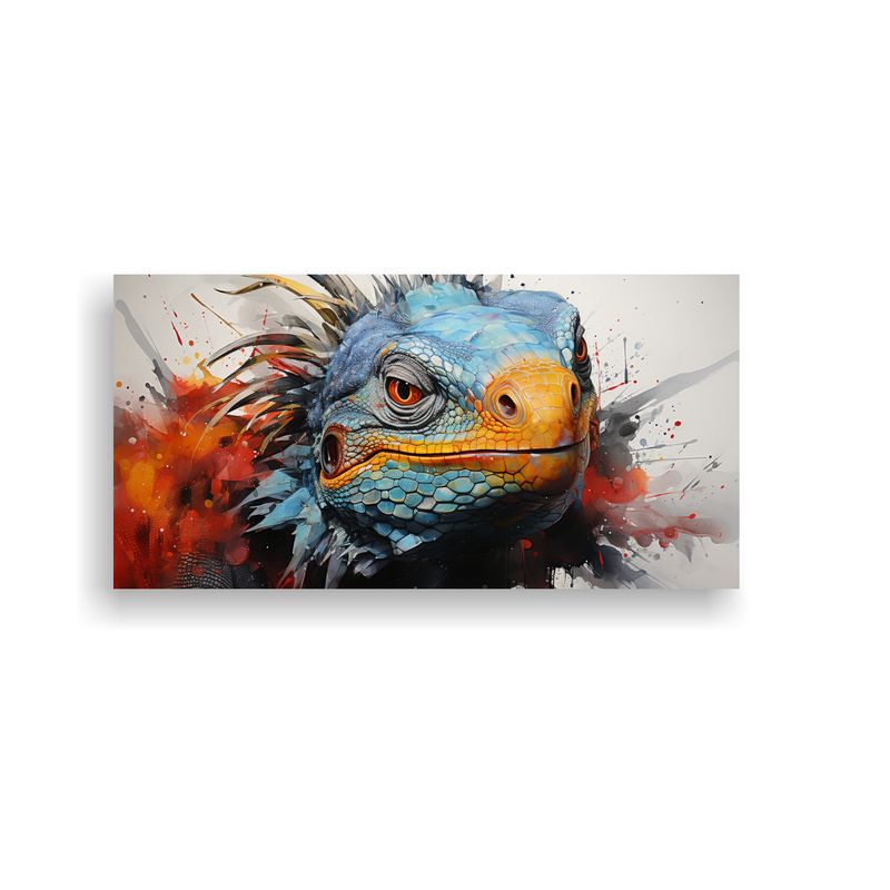GENERICO - Pintura Arte Reptil Acuarela Estilo Vibrante 21x L 160x80cm