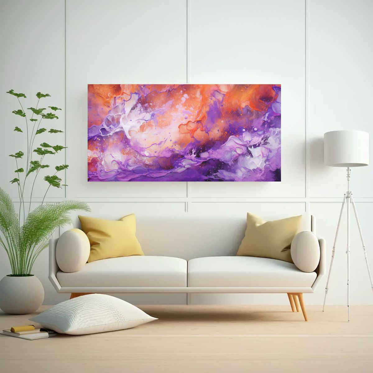 GENERICO - Pinturas Abstractas Moradas Y Vibrantes Para Decor 160x80cm