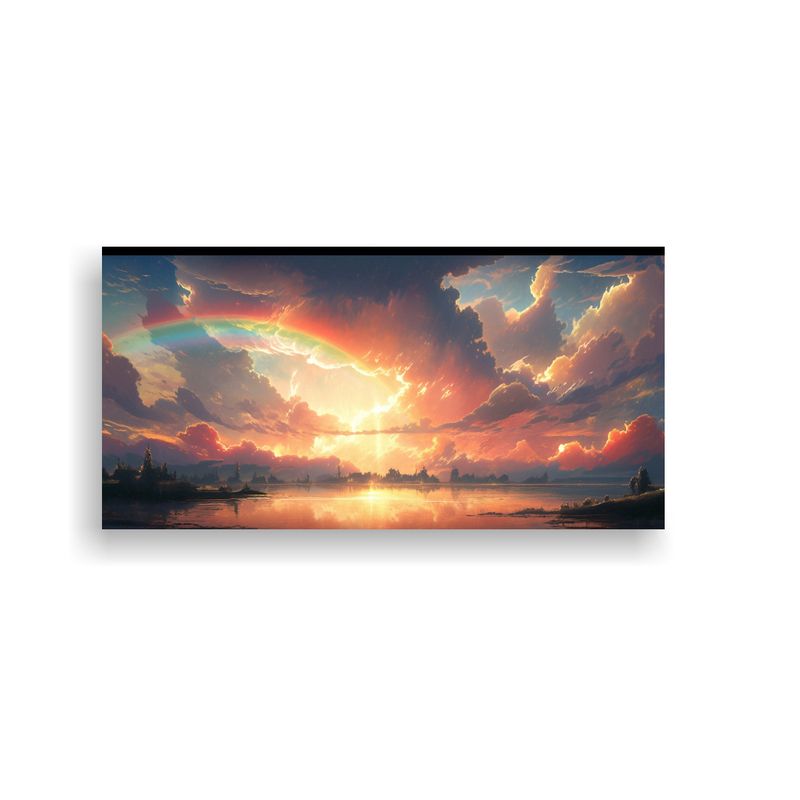 GENERICO - Pintura De Paisajes Con Arcoíris Y Cielos Al Aman 160x80cm