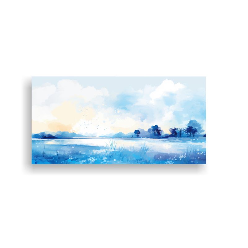 GENERICO - Paisaje Veraniego Con Colores Azules En Arte Pop N 160x80cm