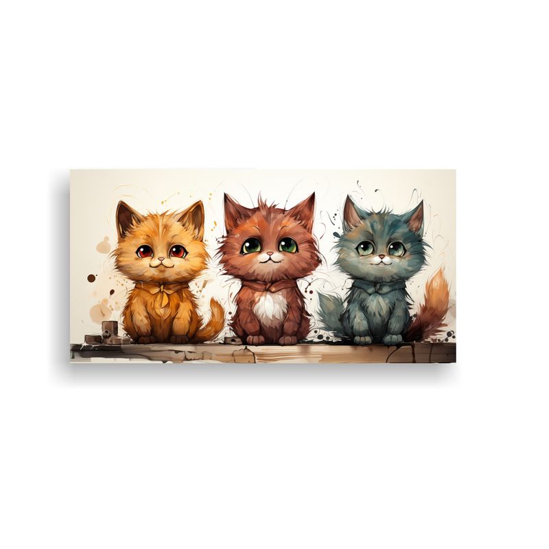 GENERICO - Diseño Moderno De Personajes Tres Amigos Felinos 160x80cm