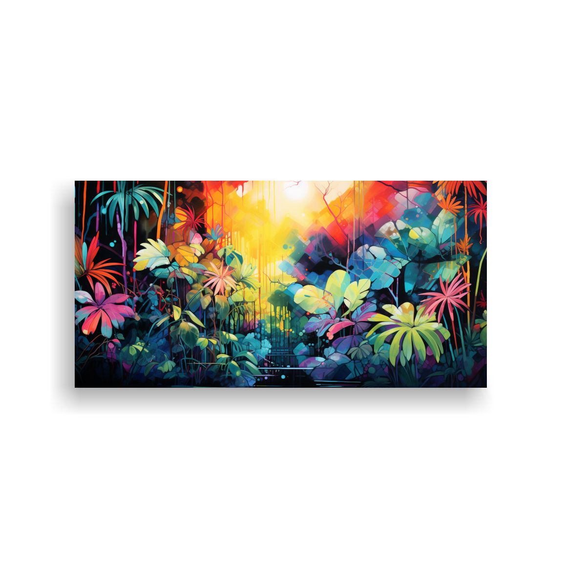 GENERICO - Cuadro Abstracto Con Vibraciones Selváticas Vibra 160x80cm