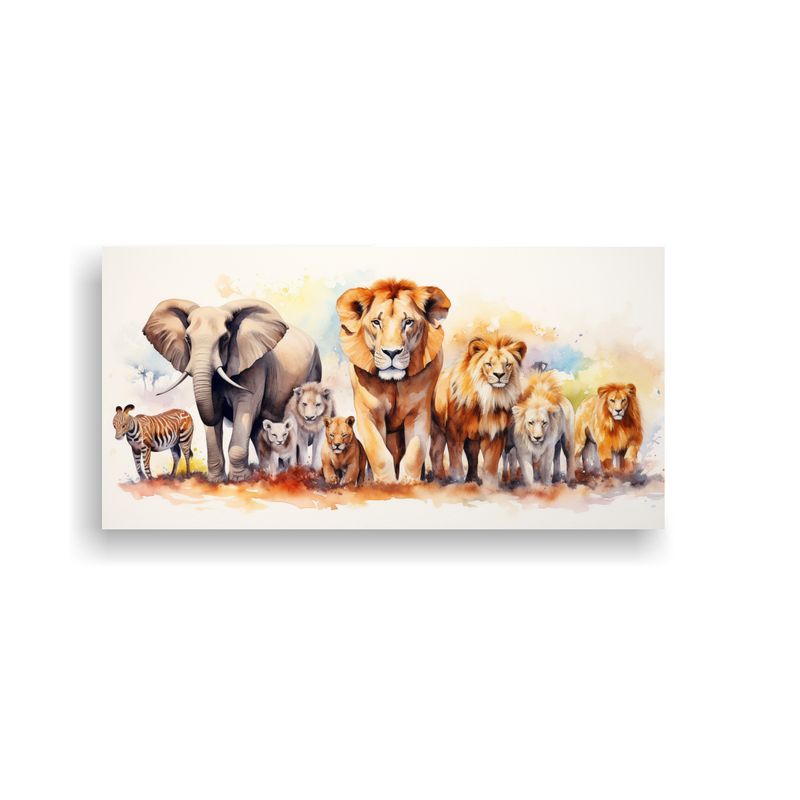 GENERICO - Pintura Creativa De Animales De Safari En Acuarela 160x80cm